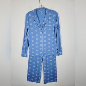 L.L. Bean Blue Pajama Top with White Dots,  Size XS